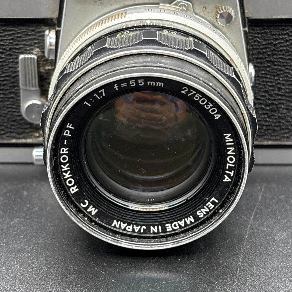 Minolta SRT 101 Film Camera w/ MC ROKKOR PF 50mm f 1.7 Lens